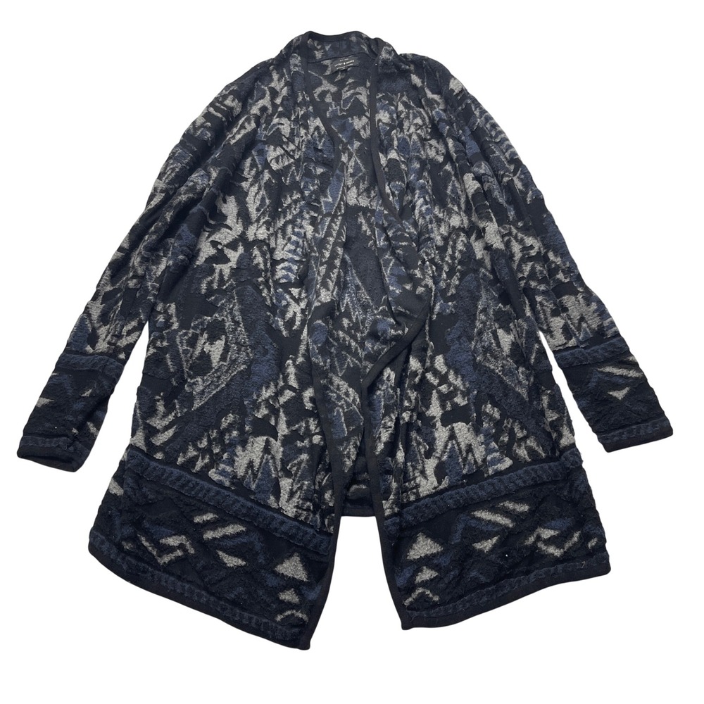 Lucky‎ Brand Cardigan Medium Aztec Open Knit Sweater Duster Boho Southwestern